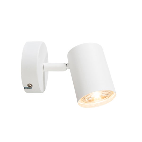 Weiße Wandleuchte mit verstellbarem Lichtkopf