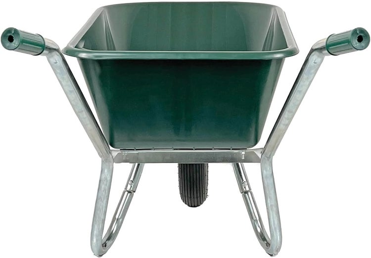 Schubkarre Matrix 100L 250kg | Luftrad mit Kugellager | grüne Kunststoffwanne & verzinkter Rahmen
