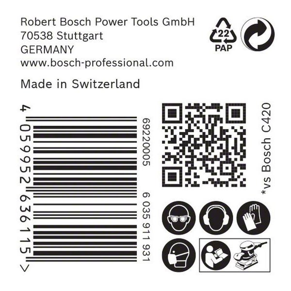 Bosch EXPERT C470 Schleifpapier, 80 x 133 mm, K 60, 50 Stück - 2608901661