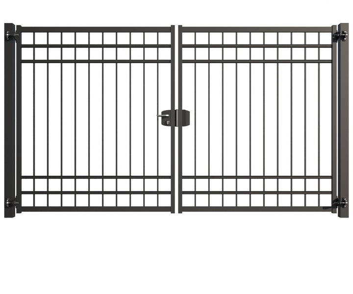 Doppeltor aus Metall für den Gartenzaun