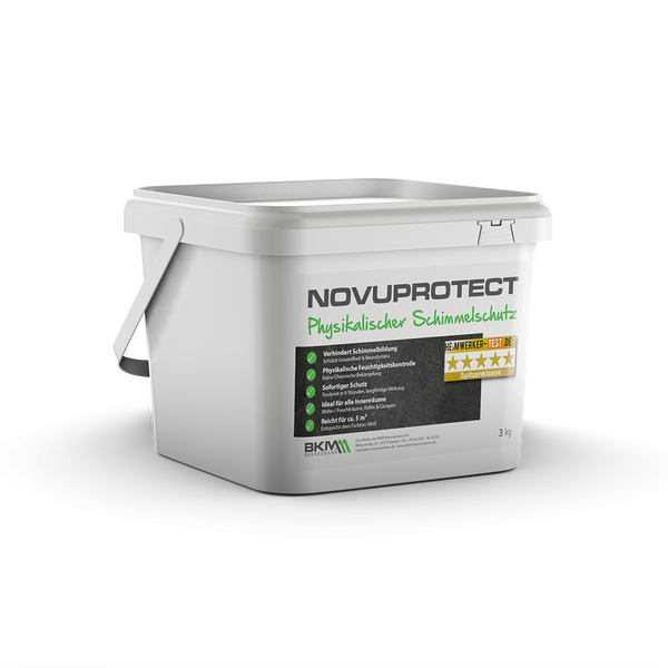 BKM Mannesmann Novuprotect physikalischer Schimmelschutz, 3 Kilogramm Eimer für Innenräume, reicht für circa 5 Quadratmeter.