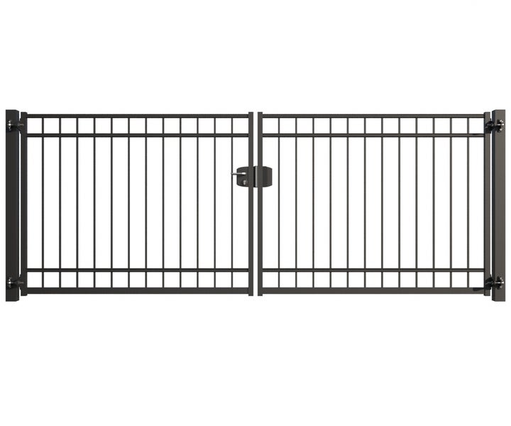 Doppeltor aus Metall für den Gartenzaun