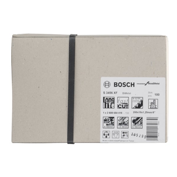 Bosch Stichsägeblatt Set, S 3456 XF, 100 Stück, für Holz und Metall
