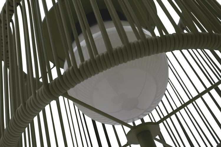 Stehlampe mit Ablagetisch lindgrün, 54 x 35 x 140 cm, LED, Solarpanel