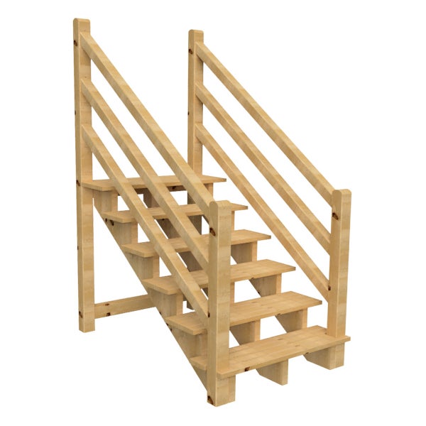 Holztreppe mit Geländer