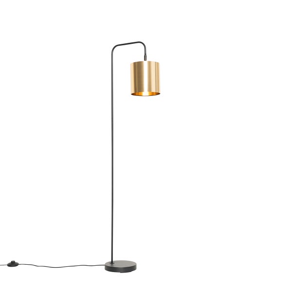 Smarte Stehleuchte schwarz mit Gold inkl. WiFi A60 - Lofty