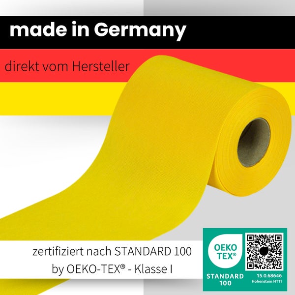 Sensalux Tischläufer, Länge: 25m, stoffähnliches Vlies, Breite: 15cm, Gelb