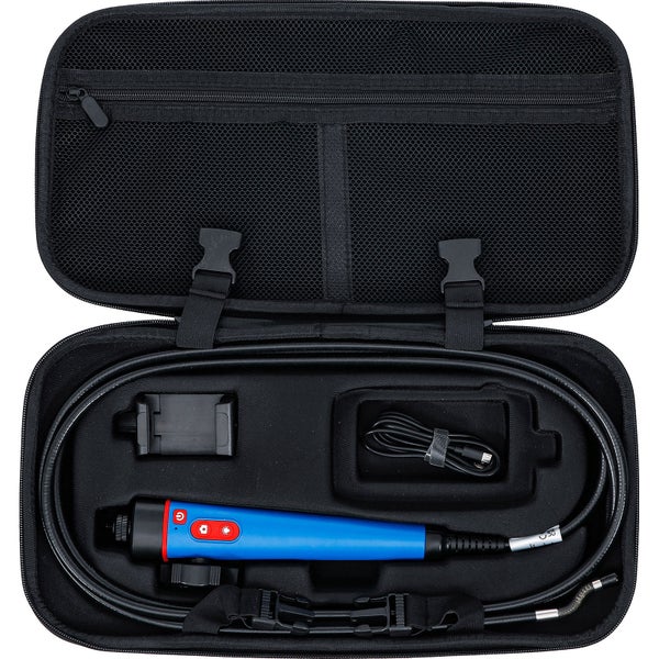 Endoskop mit Zubehör in schwarzer Tragetasche