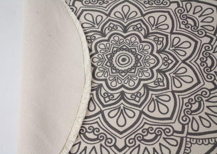 FRANK FLECHTWAREN | Teppich Mandala, BAUMWOLLE, POLYESTER, Ø 120 cm