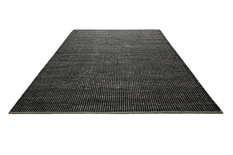 Kelim Teppich Grau Schwarz aus Jute & Wolle Toulouse Green Looop 80x150 cm