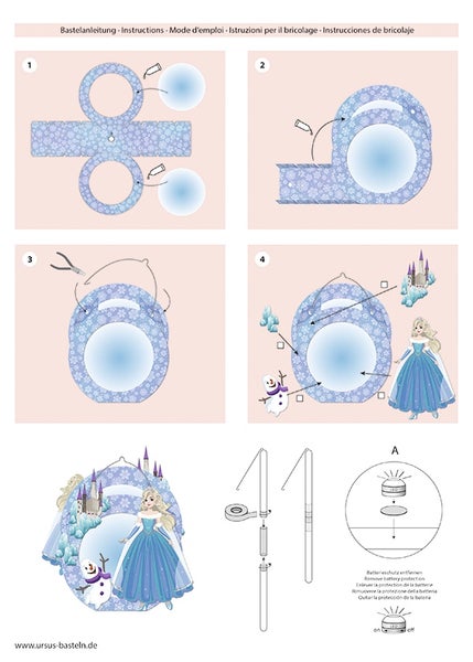 URSUS Laternenzeit Laternen-Bastelset Eisprinzessin Set enthält Materialien zum Basteln einer Laterne