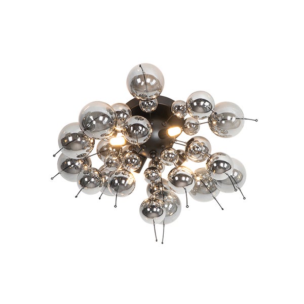 Deckenleuchte mit Kugeln aus Glas und Metall