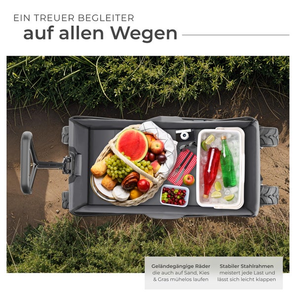 Bollerwagen tectake Heidrun inklusive Tragetasche, Belastbarkeit 80 kg faltbar grau