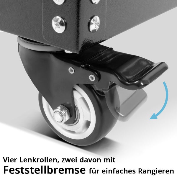 Lenkrolle mit Feststellbremse für einfache Manövrierbarkeit