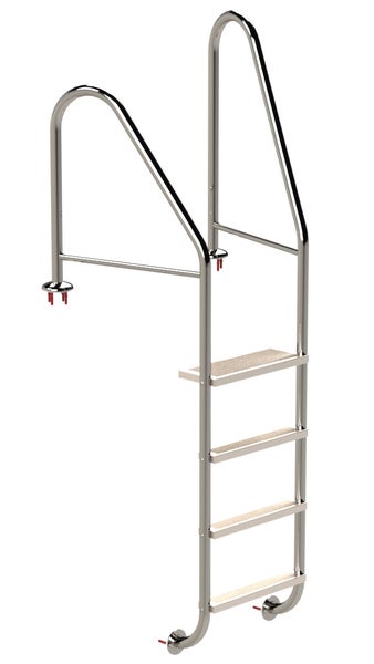 Schwimmbadleiter aus Edelstahl mit drei Stufen