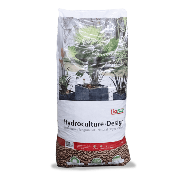 Liaflor Hydroculture Design, natürliches Tongranulat im Sack für Hydrokulturen, Drainage und Bodenbelüftung.