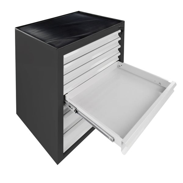 PROREGAL Schubladenschrank Kobra mit 8 Schubladen HxBxT 90 x 71 x 55 cm Anthrazitgrau Lichtgrau