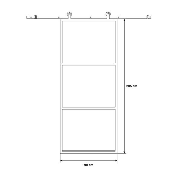 Home Deluxe Schiebetür STELLAR - 205 x 90 cm,  Klarglas
