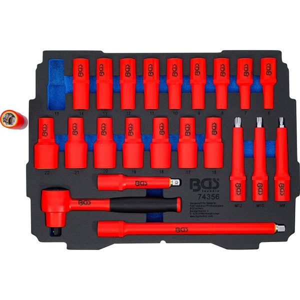 BGS Werkzeugsatz mit Steckschlüsseln, Verlängerungen, Hammer und Bits in Aufbewahrungsbox