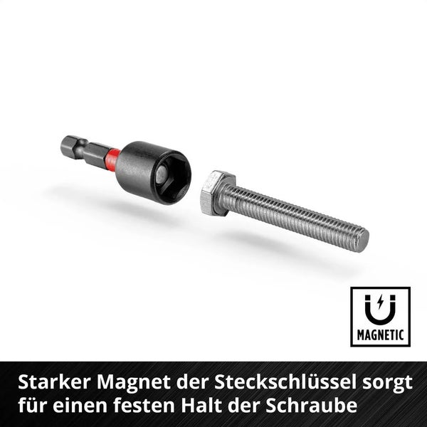 Original Einhell S-CASE 28-tlg. schlagfestes Bit-Set (25-mm-Bits, 50-mm-Bits, 60-mm-Bithalter, Steckschlüsseleinsätze inkl. Aufbewahrungsbox)