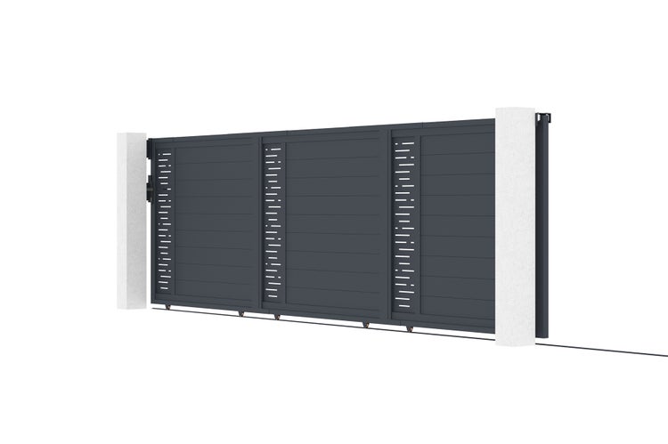 Schiebetor 6m ARLBERG H.160 graues Aluminium