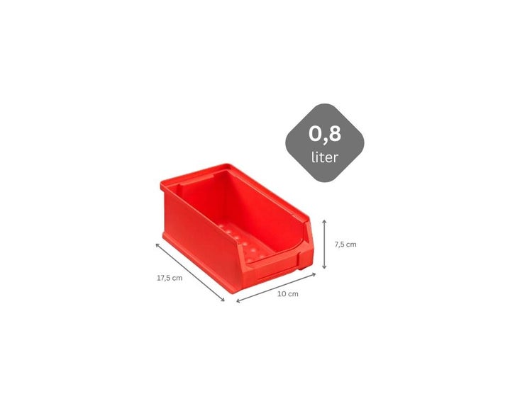 PROREGAL Rote Sichtlagerbox 2.0 HxBxT 7,5 x 10 x 17,5 cm 0,8 Liter Sichtlagerbehälter Sichtlagerkasten Sichtlagerkastensortiment Sortierbehälter