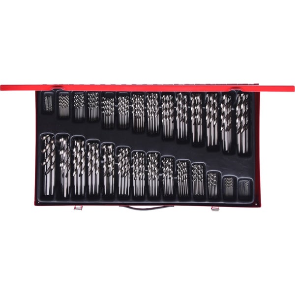 Bohrer Set in rotem Metallkoffer