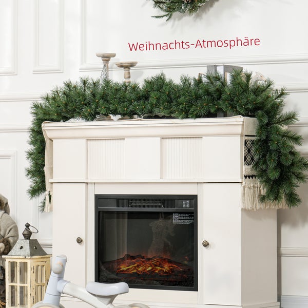 HOMCOM 1,8 m künstliche Weihnachtsgirlande Blumendekoration mit 160 Spitzen Weihnachten Girlande Tanne für Treppen Kamin Grün