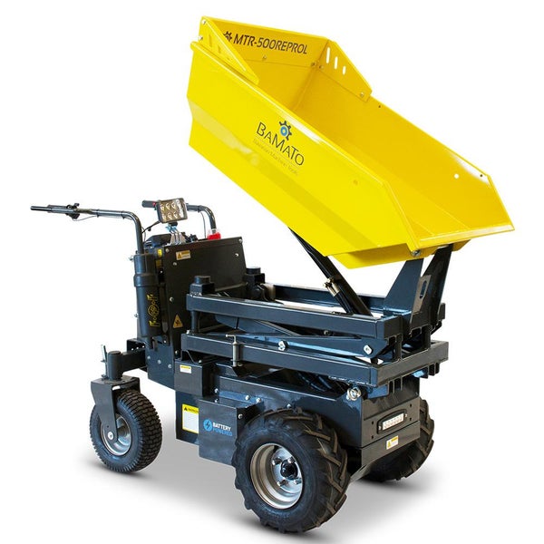 BAMATO MTR-500REPROL Motorschubkarre mit gelber Kippmulde
