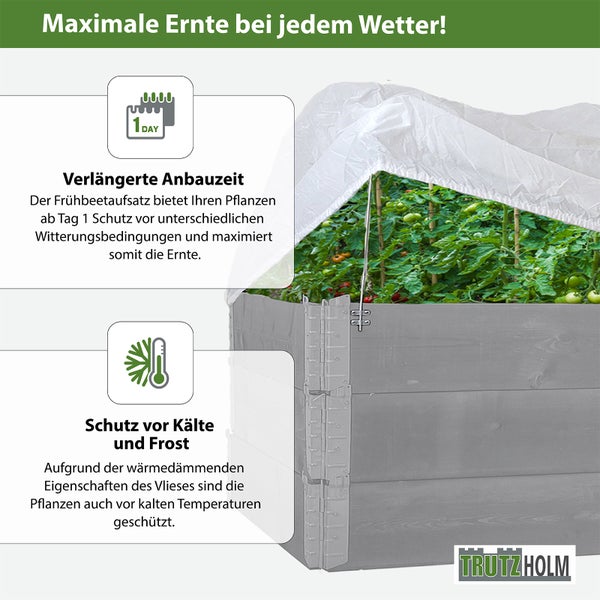 Hochbeetabdeckung 120 x 80 cm Bogenabdeckung mit Vlies Frühbeetabdeckung