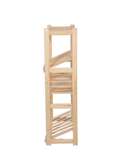 PROREGAL Getränkekisten- & Weinregal SPREEWALD HxBxT 124x70x33cm 12 Flaschen auf 2 Ebene + 2 Ebenen für Kisten + Ablage Massives Kiefernholz Natur