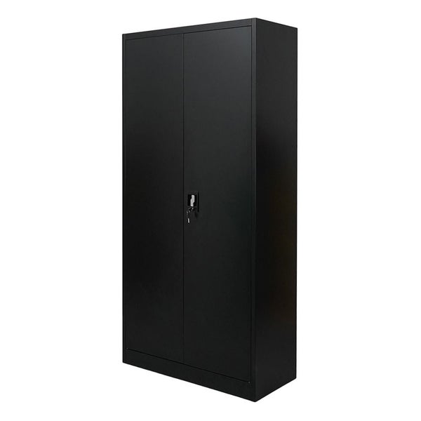 PROREGAL Flügeltürenschrank ELEPHANT HxBxT 185 x 90 x 40 cm 4 Fachböden Fertig Aufgebaut Schwarz