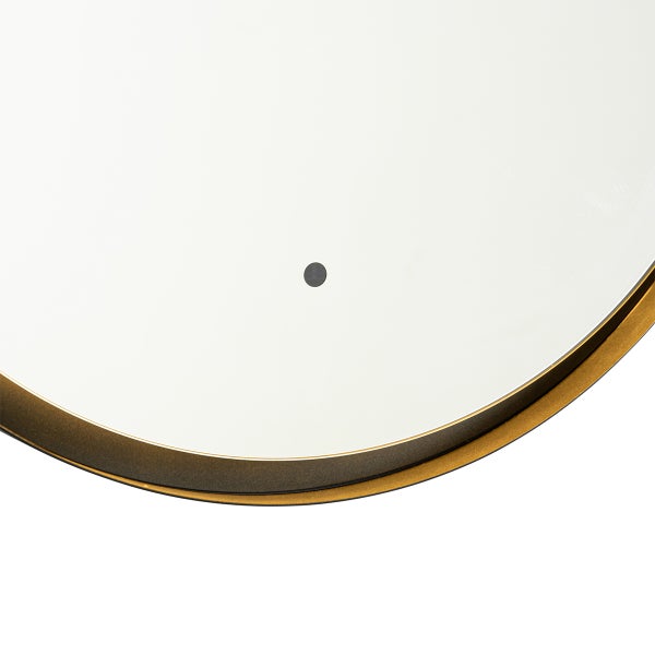 Detailansicht eines runden Spiegels mit Rahmen