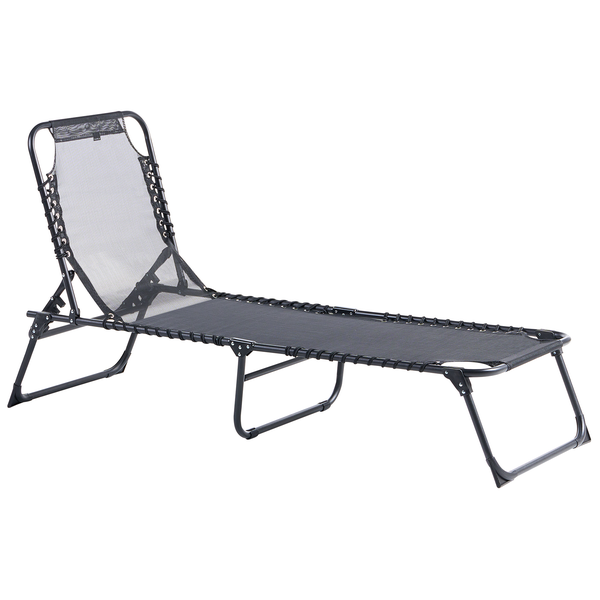 Verstellbare Gartenliege mit Metallgestell und Textilbespannung