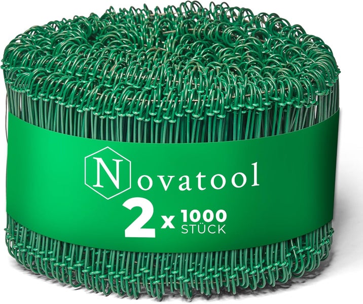 Novatool Drillschlaufen aus kunststoffummanteltem Draht, Packung mit 2000 Stück (2 mal 1000 Stück).
