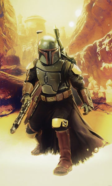 Gemälde von Boba Fett in Wüstenszene