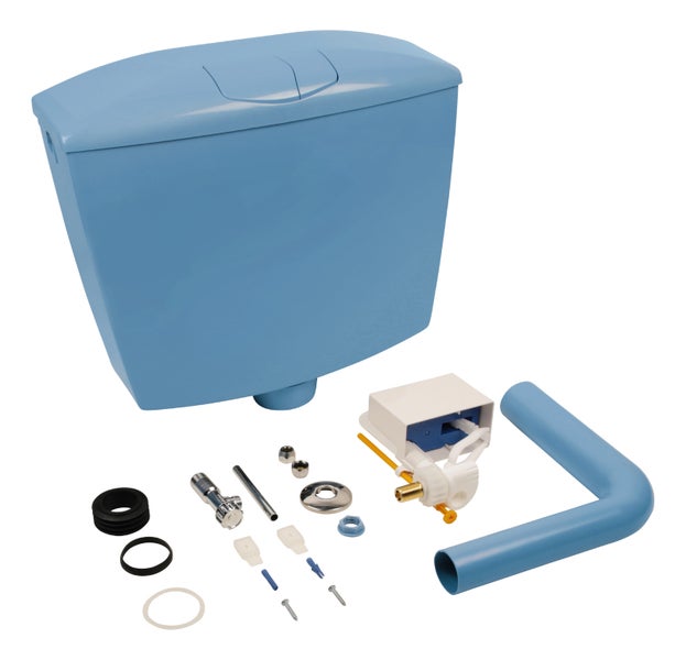 Sanitop-Wingenroth Spülkasten Karat Bermuda, Tiefspülkasten mit Zwei-Mengen-Technik,  3,5 oder 6 - 9 l, Geräuscharm und vollisoliert, Variabler Anschluss 3-seitig, Kunststoff, 210515