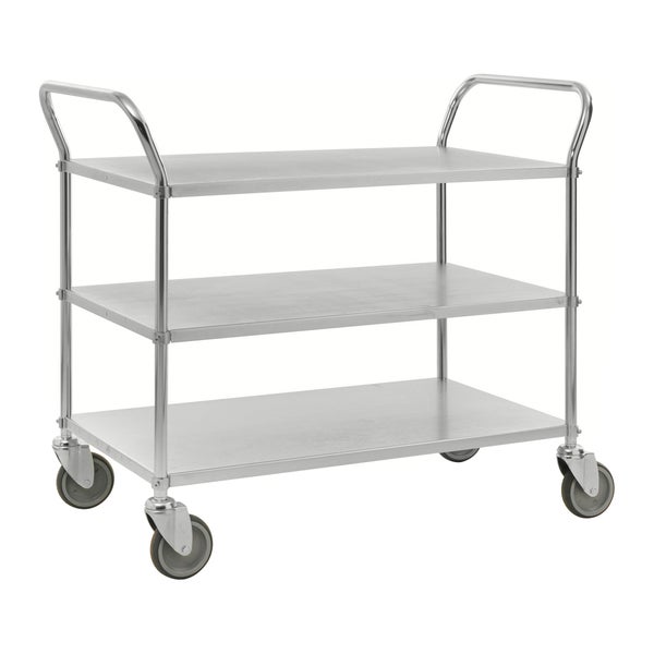 Servierwagen mit drei Ablageflächen und Rollen