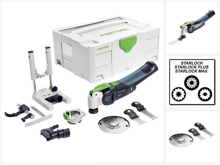 Festool OSC 18 Li E-Basic Set Vecturo Akku Oszillierer 18V ( 574849 ) Brushless StarlockMax Solo im Systainer + Zubehör - ohne Akku, ohne Ladegerät