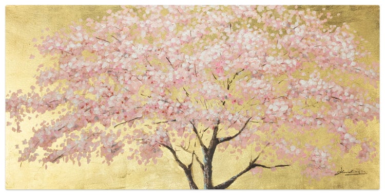 Handgemaltes Gemälde Acrylfarbe 120x60cm Rosa