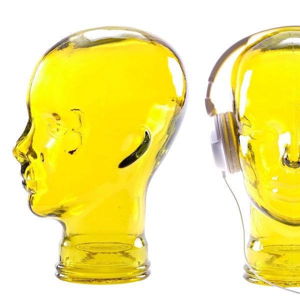 Kopfhörerständer MICK Glas transparent gelb