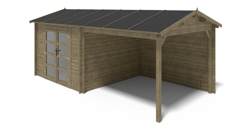 Gartenhaus, Gerätehaus 17,40m2 - 5,79x3m - 28mm - Imprägniert