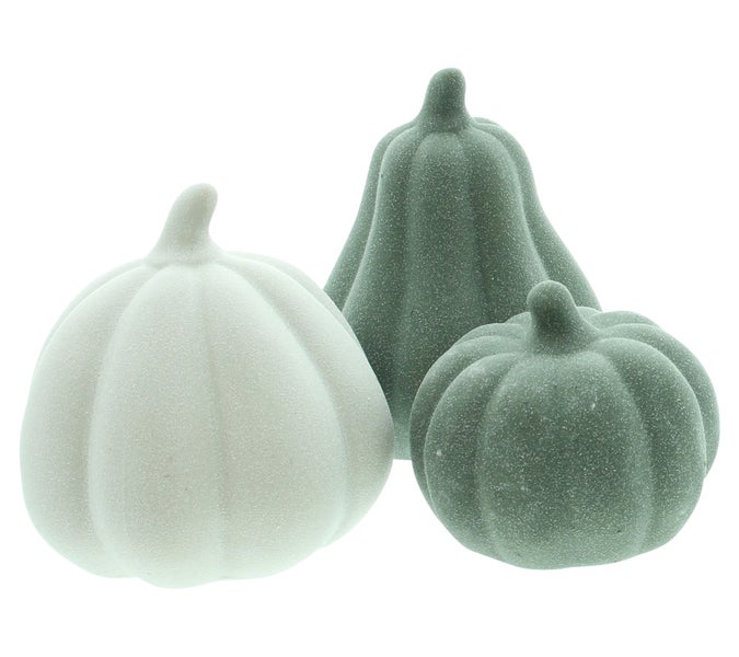 Dekorative Kürbisse aus Kunstmaterial, Dreierpack