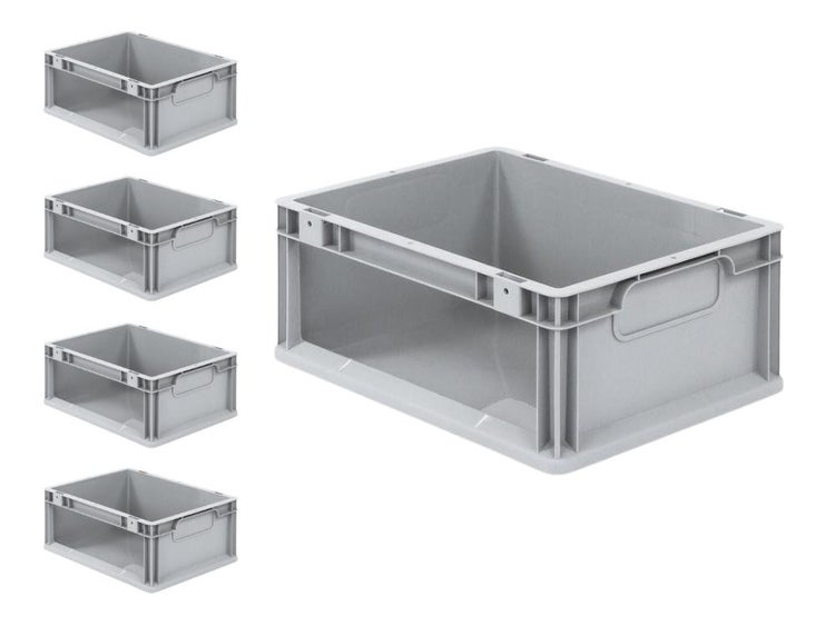PROREGAL SparSet 5x Eurobox NextGen Store HxBxT 17 x 30 x 40 cm 16 Liter Seite Offen Eurobehälter Transportbox