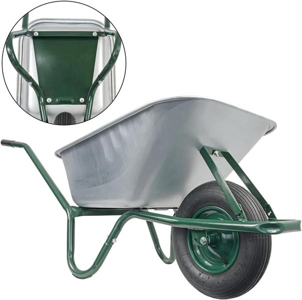 Schubkarre mit Mulde und einem Rad
