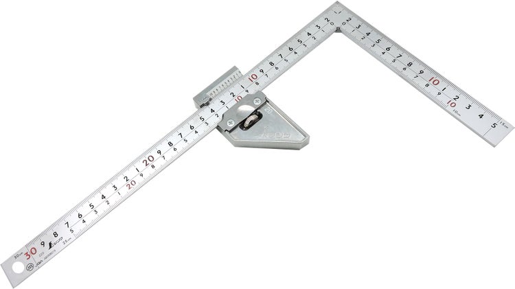 Shinwa Zimmermannswinkel mit Stopper 30x15 cm, Edelstahl