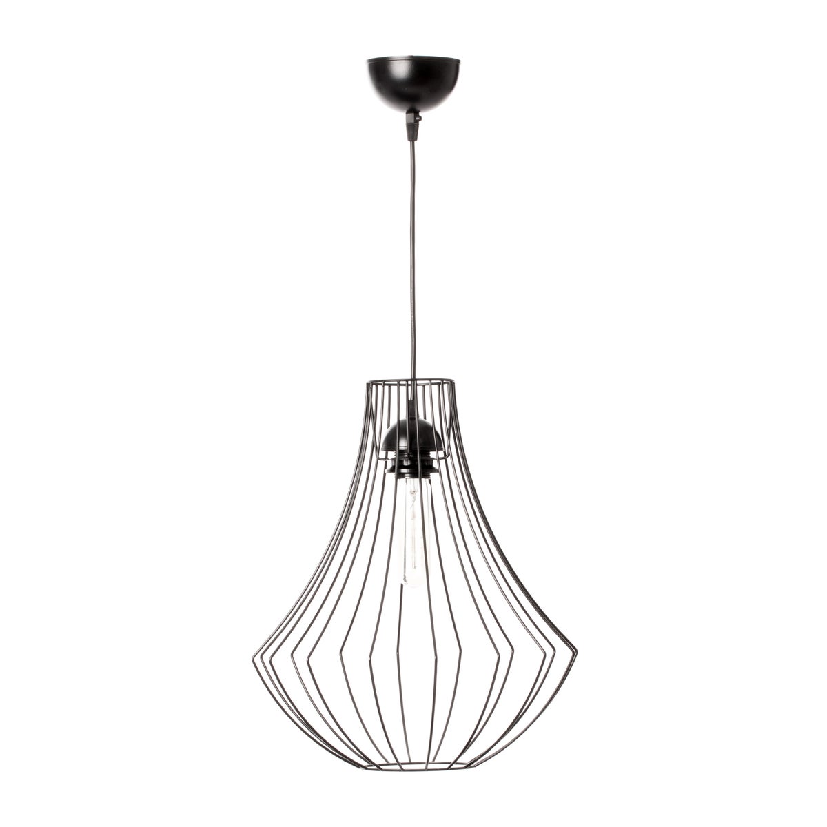 Industrielle Gitterpendelleuchte in Schwarz, Käfiglampe Hängelampe im Loft Stil | Wohnzimmer Esszimmer Leuchte