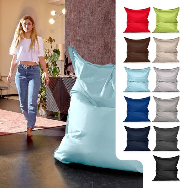 Green Bean Indoor Sitzsack XXL 140x180cm 380 Liter Kinder & Erwachsene Bean Bag EPS Perlen Füllung Riesensitzsack Groß Liegekissen Sitzkissen - Aquamarin