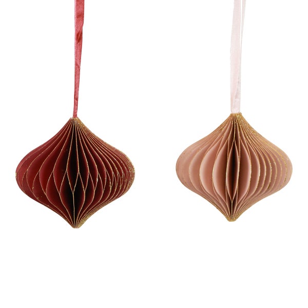 Zwei Papierornamente zum Aufhängen