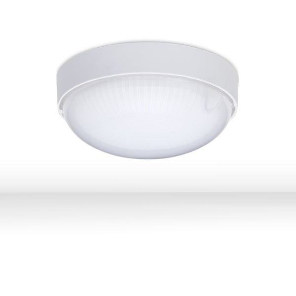 LED Kellerlampe 4000K Neutralweiß 9W 800lm IP65 Deckenleuchte für Keller Garten Waschküche Abstellraum weiß rund